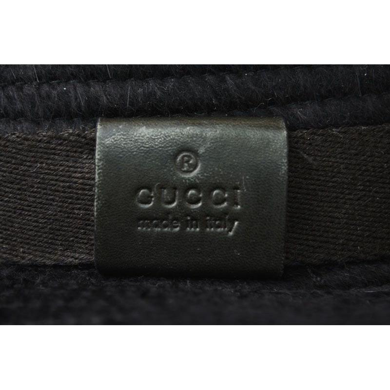 Used Gucci Hat/hat GUCCI Bucket Hat Rabbit Black 102580 L Size/approx. 59cm [Used]