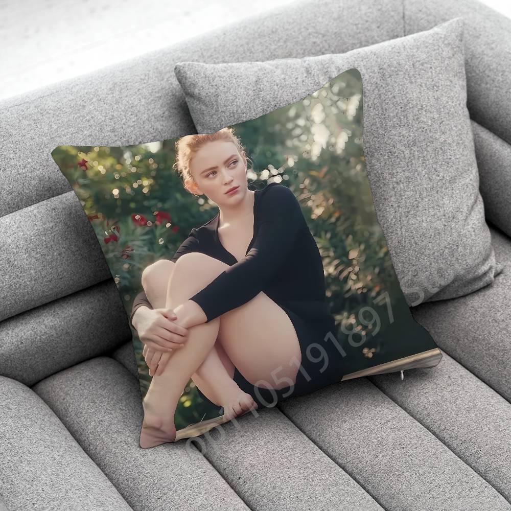 American Actress S-Sadie Sink Throw Pillow Case For 45*45cm 40cm 30cm 50cm 55cm Square Home Pillowcase Case