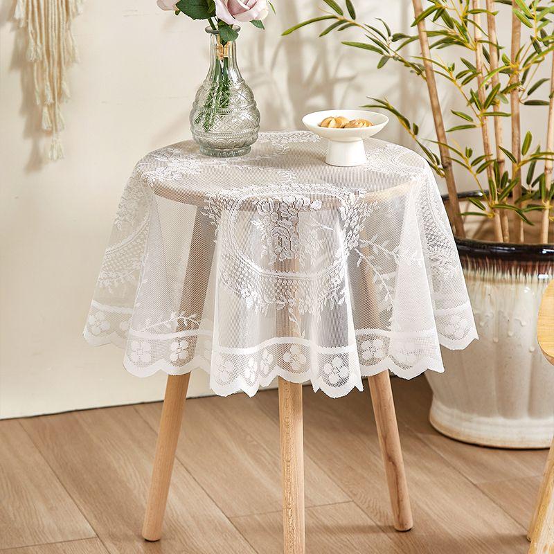 New Square Table Round Table Hollowed Out French Lace Round Mirror Flower Living Room Bedroom Study Dining Table