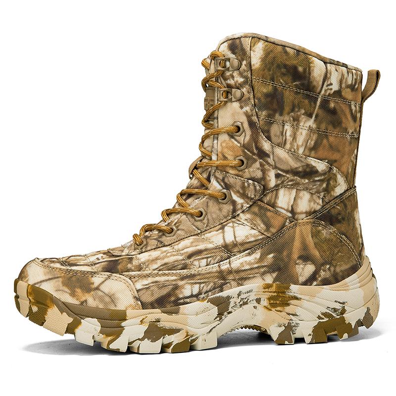 Men's Tactical Boots Camouflage Fashion Hiking Shoes for Men Non-slip Outdoor Desert Combat Training Boots Mountaineering Shoes