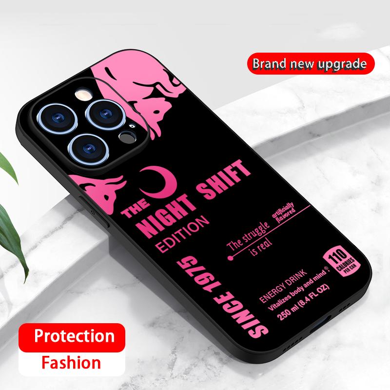 Star Bull Energy Drink schimb de noapte Carcasă Telefon Pentru iPhone 17 16 16e 15 14 13 12 Plus Mini Pro Max Moale neagră Husă Rezistentă la Șocuri