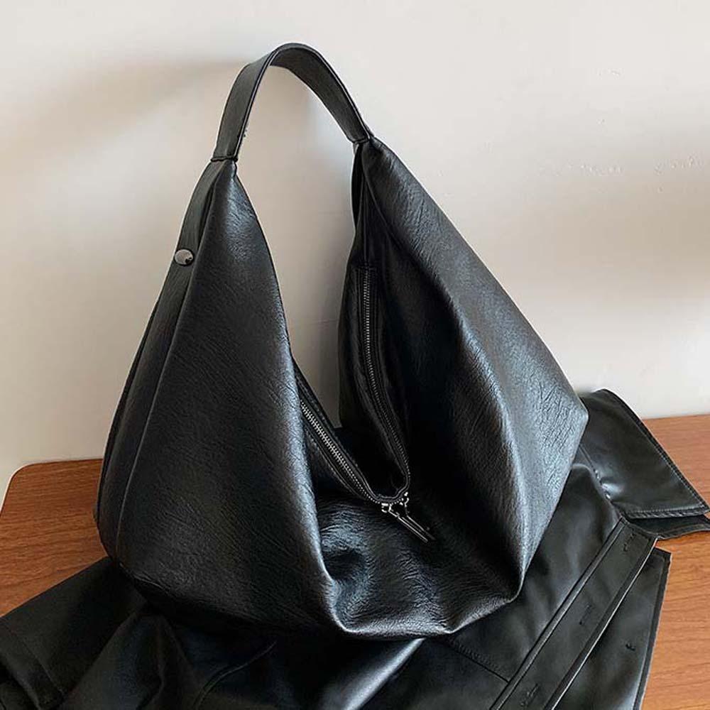 Korean Style PU Dumpling Bag Retro Versatile Commuting Handbag Fashionable Tote Bag  Travel