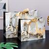 1-20PCS Marble Gift Bags with Ribbon Fashion Tote Paper Bags Clothing Shopping Bags Candy Bags Party Gift Packaging Supplies