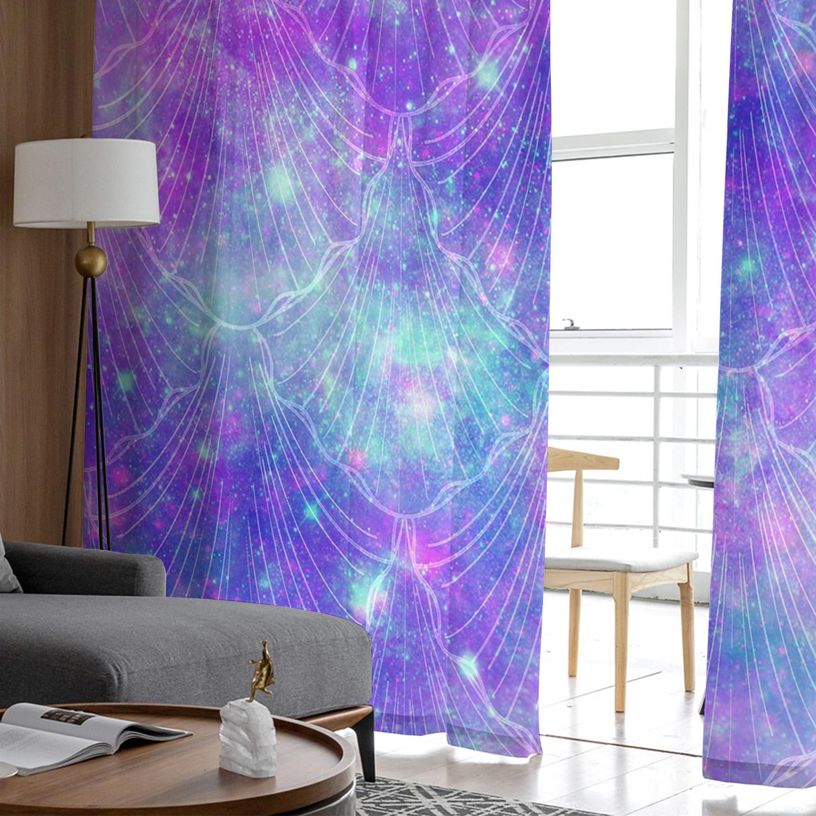 Роскошные прозрачные шторы Ракушка русалки Галактика Мечта Кухня Спальня Гостиная Тюлевые — фото 5