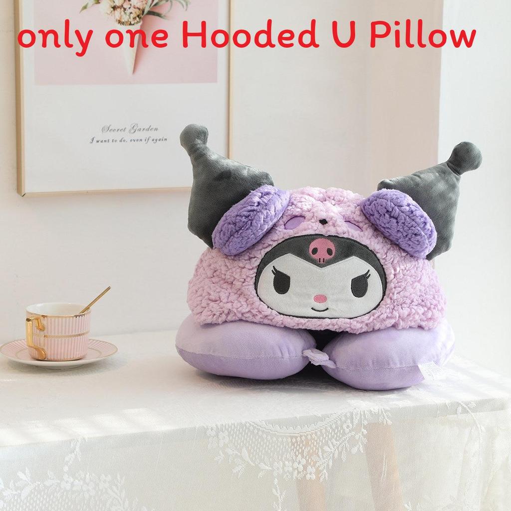 Hello Kitty U-förmiges Nackenkissen mit süßem Hut für Reisen und Büro-Ruhe