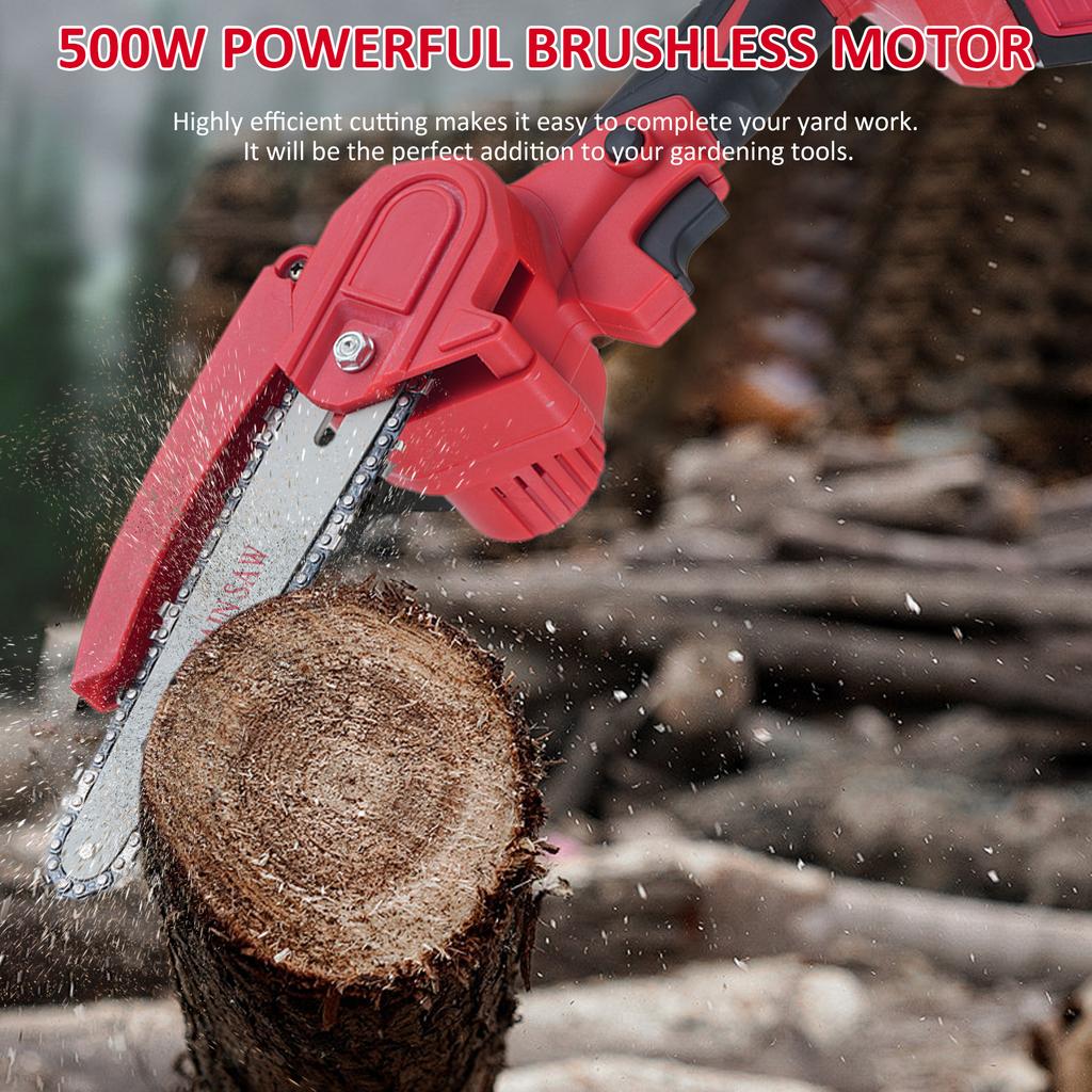 ZS2200 20V Cordless Pole Saw & Mini Chainsaw, 2in1 Electric Pole Saw with 2 Batteries and 2