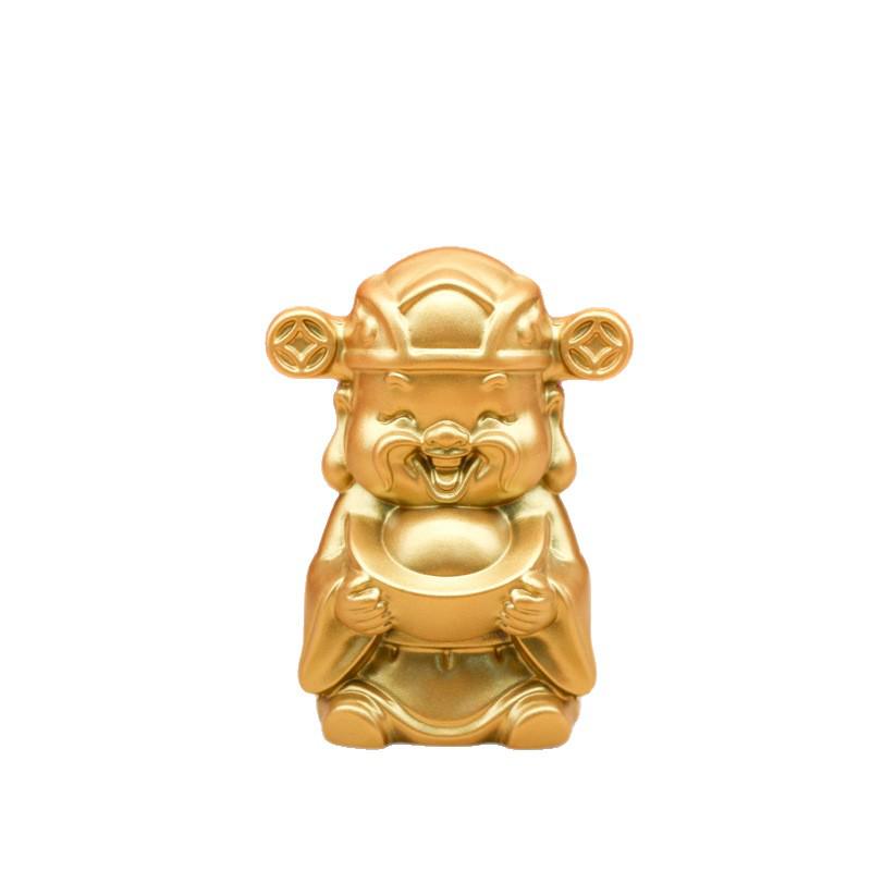Solid Brass Smiling Face God of Wealth Desktop Ornament - Yuanbao Handicraft Gift Decoration