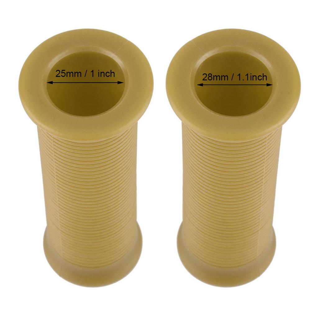 Pair of 1inch 25mm 1.1inch 28mm Universal Motorcycle Vintage TPU Handle Handlebar Grip Sauce Yellow