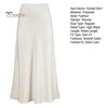 Spring Summer Maxi Skirt Women High Waist Silky Texture Long Skirt Solid Color Smooth Satin Fishtail Long Skirt