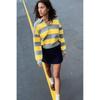 Za New Fall Women's Clothing 2025 Fashion Wind Fashion Loose Polo Collar Stripes Knitwear Sweater 553616