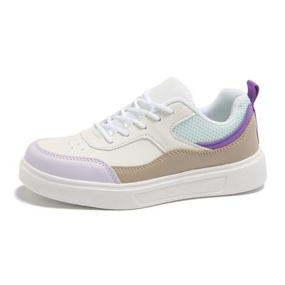 Sports Shoes for Women Lace Up Casual Leather Platform Sneakers Female Breathable Running Shoes