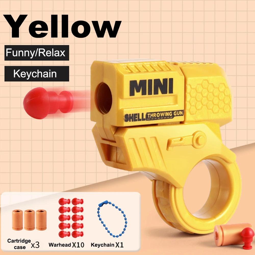 Mini Pistola Giocattolo Gioco Sportivo Portachiavi Decompressione Lanciatore Modello Portachiavi per Ragazzi Adulti Accessori Borsa Regalo