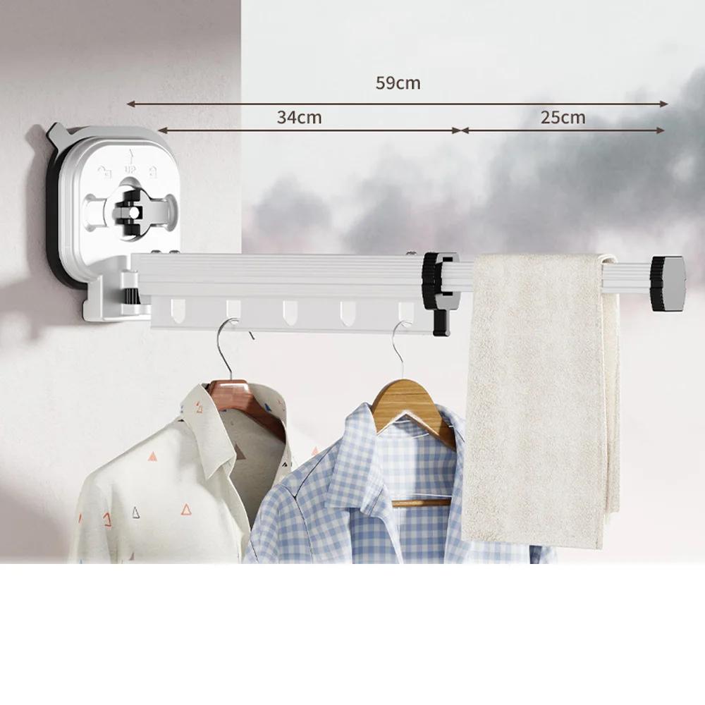 

Настенная складная выдвижная сушилка из нержавеющей стали 360° для прачечной, балкона, общежития, сушилка с присосками без сверления