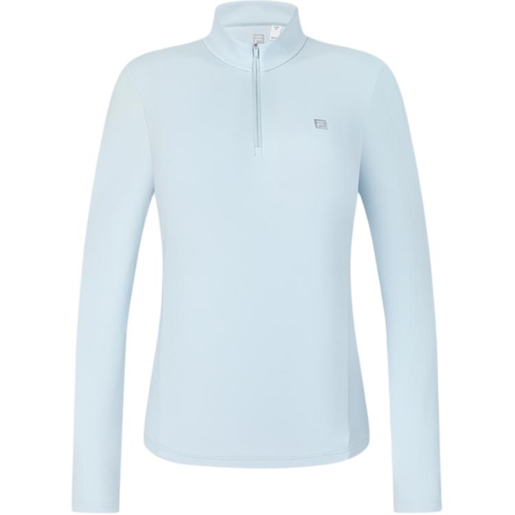 

Fila Фитнес Дофамин Спортивная флисовая футболка с полумолнией Облегающая Дышащая с длинным рукавом Женские топы Новорожденно-голубой A11W441202F-LB S