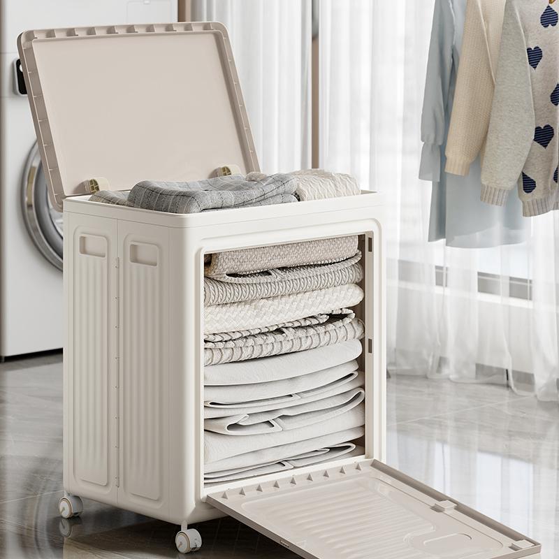 1PCS Home Laundry Storage Box with Rollers Laundry Storage Dirty Laundry Basket Large Capacity Children's Toy Storage Organiser