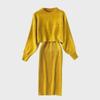 Autumn/Winter Chic Turtleneck Batwing Sweater & V-Neck Dress Set