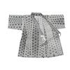 Jinbei Set and Made with Japanese Hemp Leaf 130cm Boys' (Top Bottoms) Fabric, 100% Cotton, Pattern, Black,