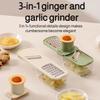 3-in-1 Food Chopper Vegetable Cutter Multifunctional Kitchen Tool, for Tomato Carrot Cheese Onion, Handheld Slicer Dicer Grater