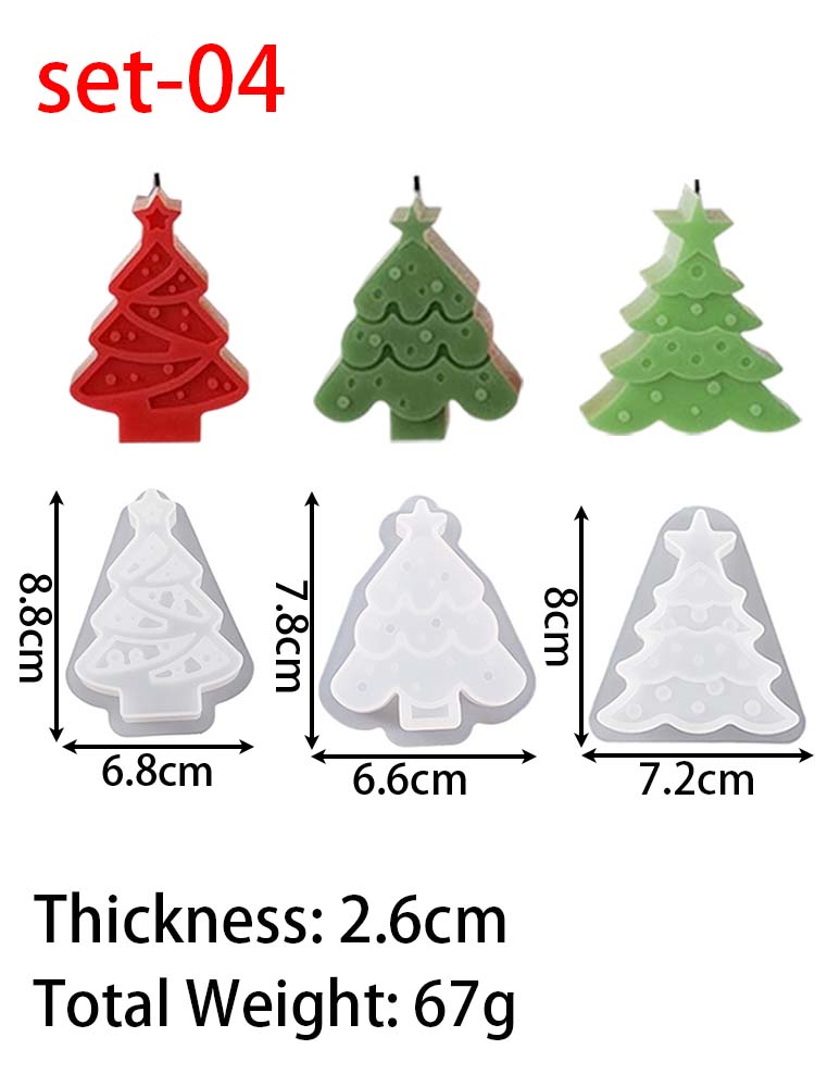 Christmas Series Silicone Candle Mold DIY Gingerbread Man Elk Snowflake Scented Candles Soap Molds Plaster Resin Crafts Making