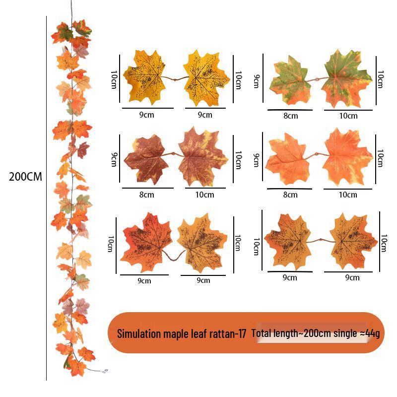 Artificial Maple Leaf Rattan Home Decor: Scenic Atmosphere Arrangement