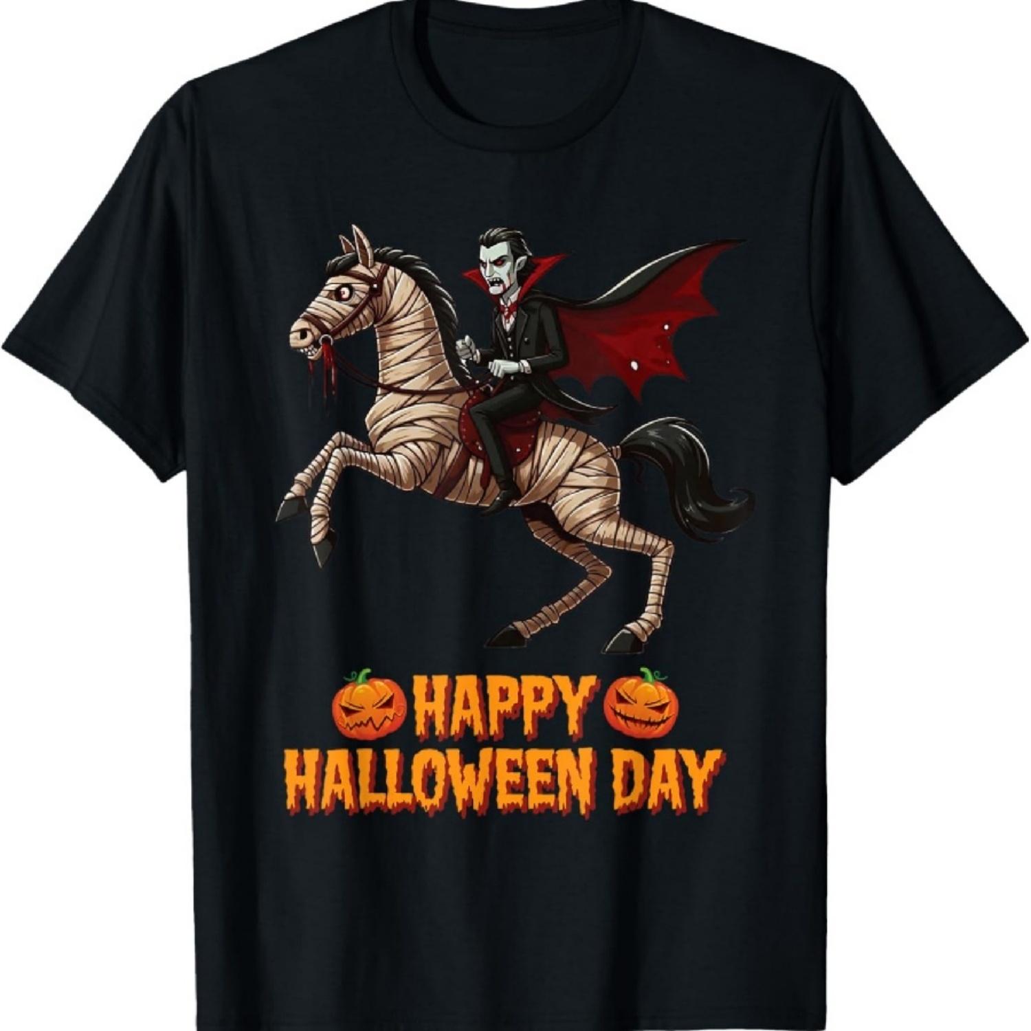 

Дракула верхом на лошади-мумии Счастливого Хэллоуина Любитель животных Футболка XXXXXL чёрный