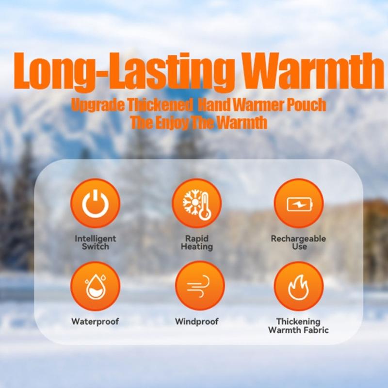 Rechargeable Heated Hand Warmer Pouch Fast Heating Cold Weather Thermal Glove Waist Bag For Travel Office Home