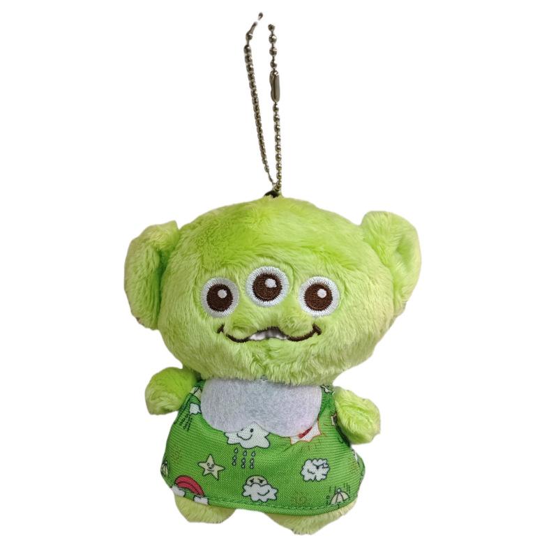 Three-Eyed Alien Plush Toy Keychain Cute Ugly Monster Strap Backpack Charm Gift for Kids Students