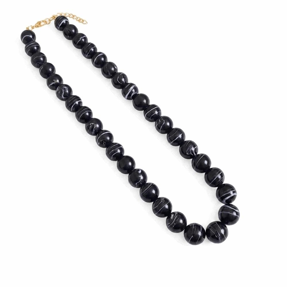 Colorful Acrylic Bead Choker Necklace Vintage Bohemian Clavicle Jewelry  Women