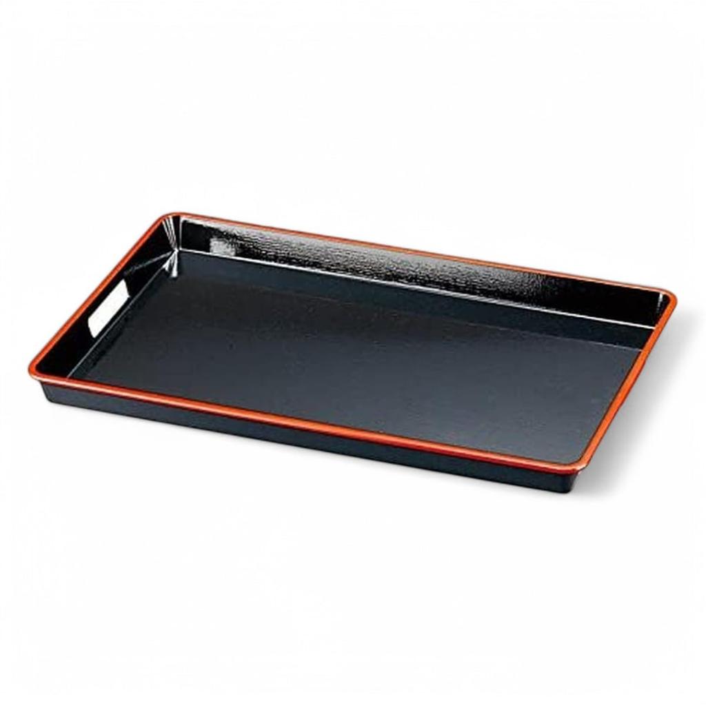Made in Traditional ABS Fabric with Side Black and Size SL J-kitchens Placemat, Tray, Japan, Beauty, 2-Shaku Strips, Red,