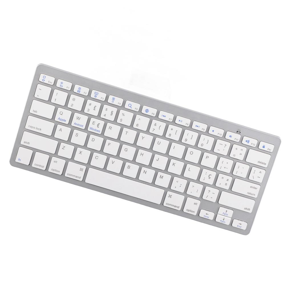 Trådløst Tastatur Mini 78 Taster Ultratynt Bærbart Hvitt Datamaskintastatur for Android for OS X