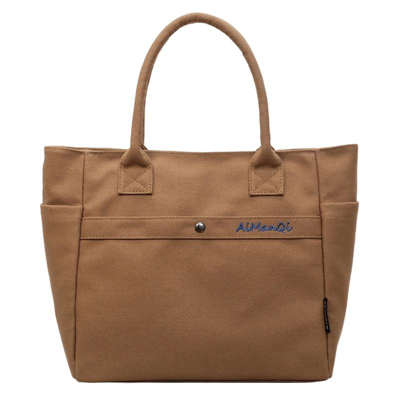 

Новая простая холщовая сумка женская большая вместительная повседневная сумка-тоут студенческая сумка для занятий сумка на плечо для выхода