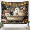 Halloween Boho Moth Tapestries Gothic Nature Wall Tapestry Boho Exotic Vintage Floral Black Wall Art For Kids Teens Youth Women