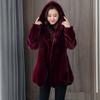 Winter new fashion imitation mink fur imitation coat medium mother hooded jacket thickened women's pendulum