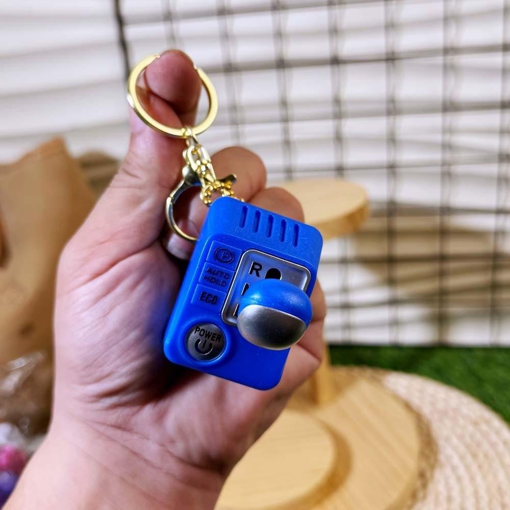 Mini Simulation Reverse Gear Shifting Pendant Button Batteries Sound-emitting Key Ring  Funny Gifts