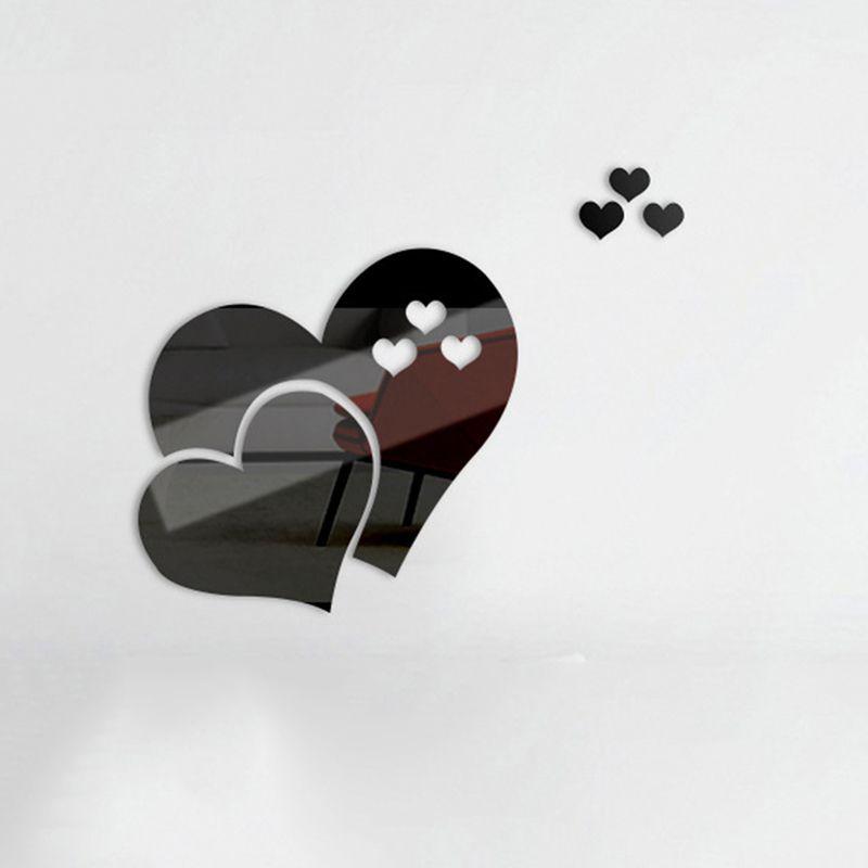 Beautiful 3d Love Heart Mirror Wall Stickers Decal For Stylish Home Decor
