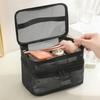Large Capacity Mesh Cloth Makeup Bag Travel Essentials Cosmetics Organizer Women Toiletry Bag Double Layer Design Cosmetic Bag