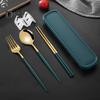 Stainless Steel Flatware Kit Korean Style Dust Proof Chopsticks Fork Spoon Dinner Set