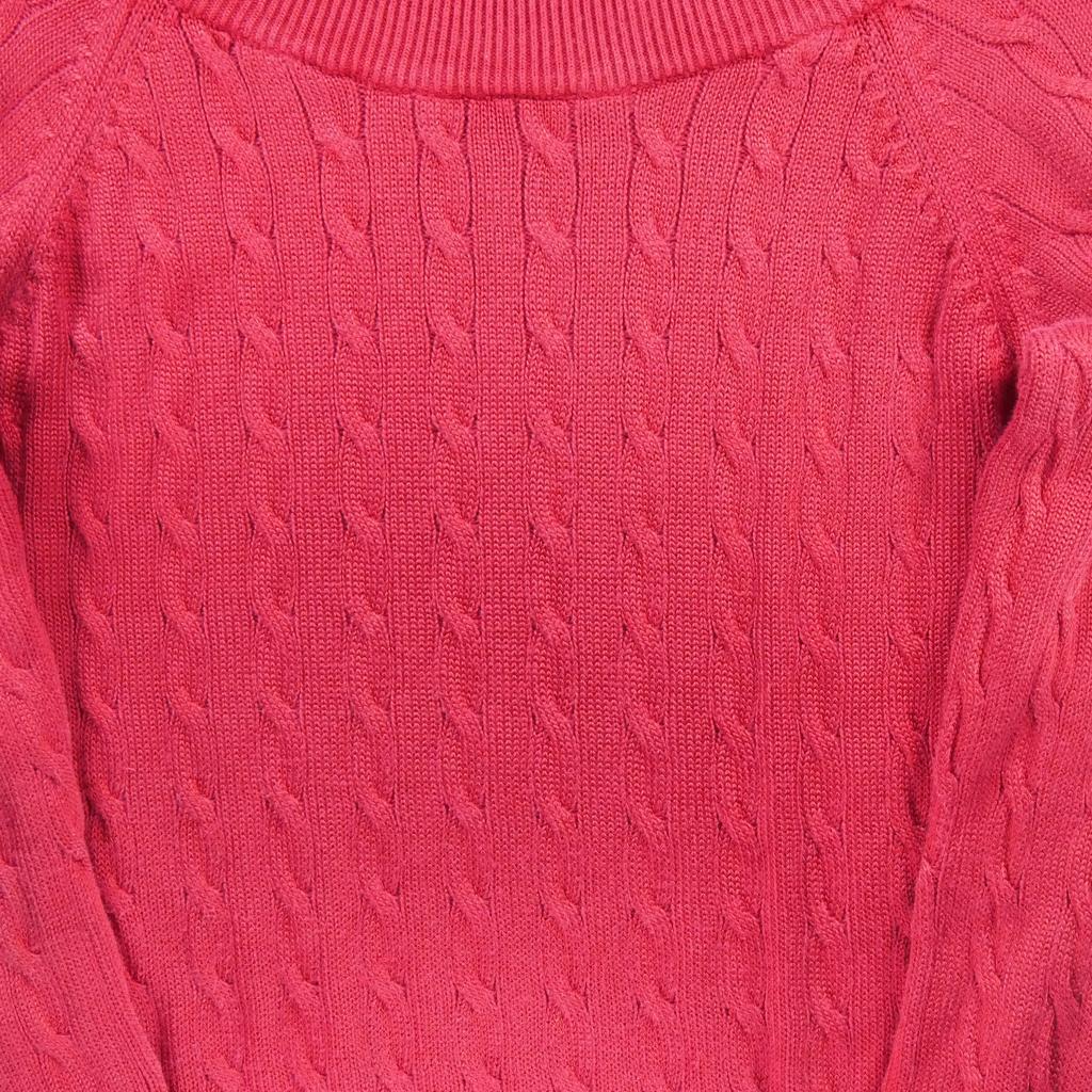 Women's Red Cable Knit Sweater