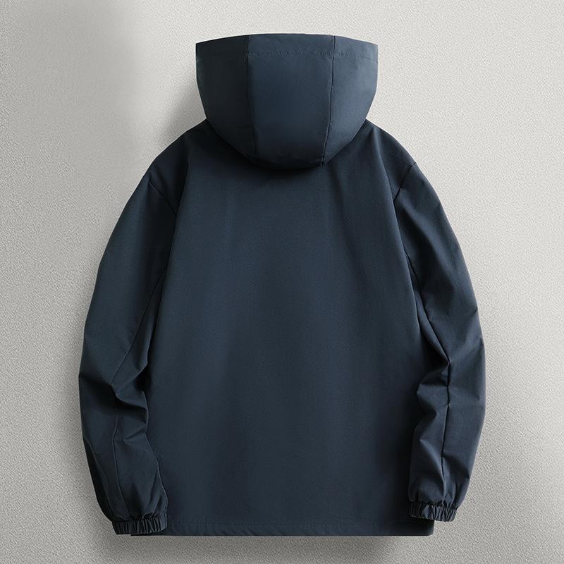 Autumn and Winter New Loose Men's Trend Solid Color Hooded Jacket American Casual Tooling Ruffian Handsome Solid Color Coat Versatile