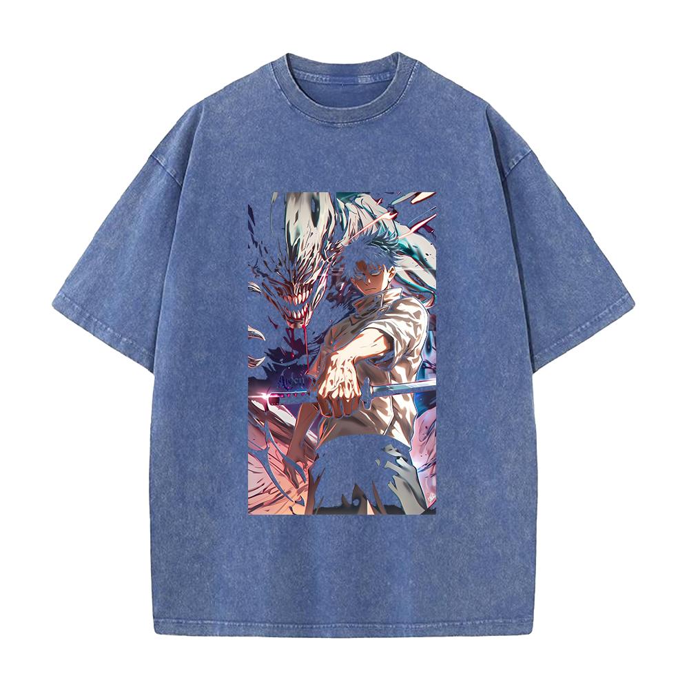 Jujutsu Kaisen Okkotsu Yuta Cool Graphic Tshirt Men Women Clothing Short Sleeve Cotton T-shirts Washed Tee Harajuku Male T Shirt