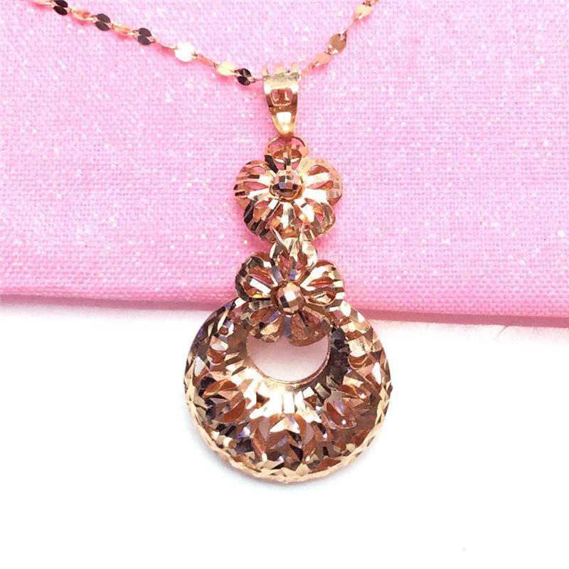 

Изысканный русский 585 Пурпурное Золото Цветок Кулон Блестящий Полый Личность Изысканный Высококлассный Женский Цвет Золото Цепочка на Ключицу