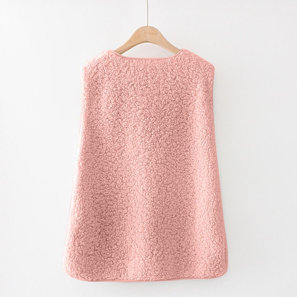 Women's Fashion Casual Loose Lamb Wool Female Short Winter Vest