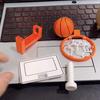 Mini Desktop Basketball Hoop with Self-Adhesive Mount Stress Relief Finger Basketball Set for Office Home Portable Fun Tabletop Game Creative Desk