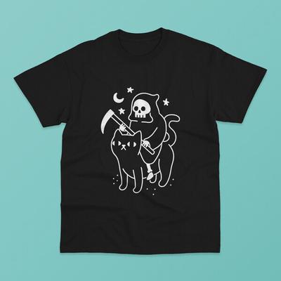 Death Rides Cat Unisex T-shirt