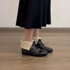 British Style Retro Square Toe Short Boots for Women 2026 New Style with Plush Warm Front Zipper Fashionable Boots