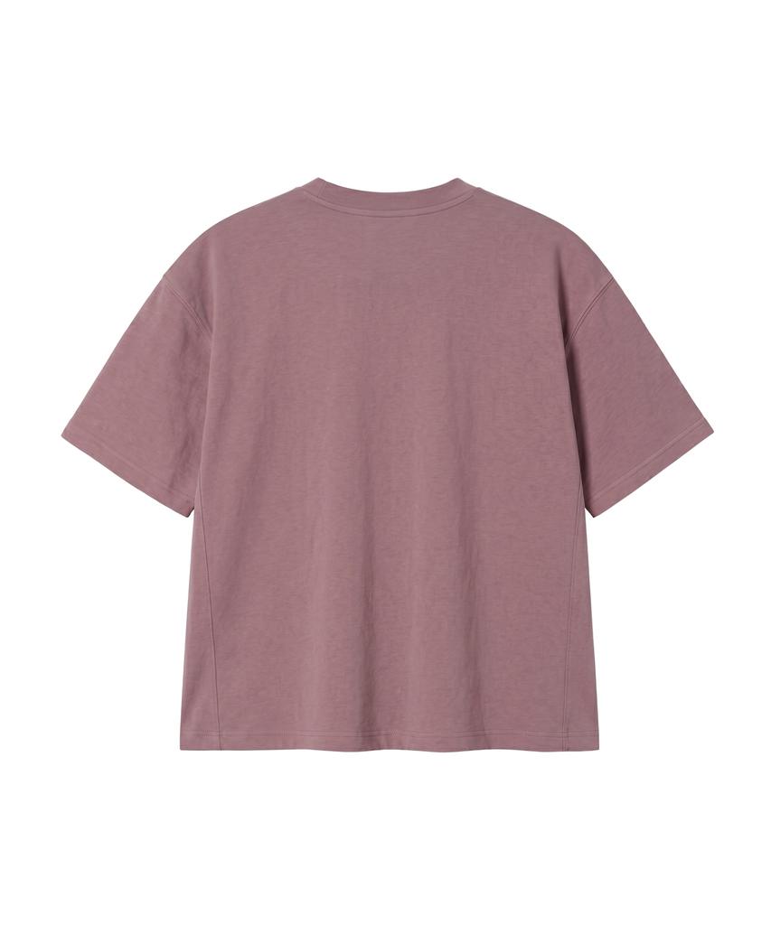 Noming Loose Fit Crop Pigment Short Sleeve - Burgundy