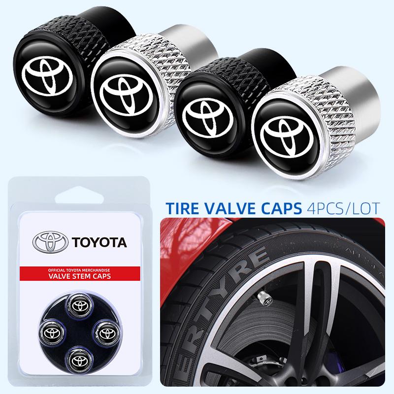 Box High quality Aluminum Wheel Tire Valve Stem Caps Airtight Covers For Toyota Camry RAV4 Hilux Prius Corolla Yaris
