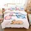Kawaii Capybaras 3D Bedding Set Single Twin Full Queen King Size Soft Duvet Cover Anime Bed Sheet Set for Adult Kids
