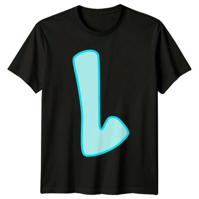 L Letter Initiaal Alfabet Grafisch T-shirt Unisexs Unisexs T-shirt Unisex Stijl