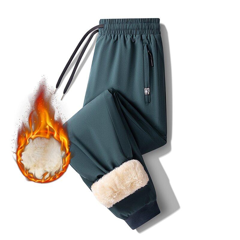 Autumn and Winter New Fashion Plus Fleece Thick Thermal Pants Men's Casual Loose Sports Plus Size Pants